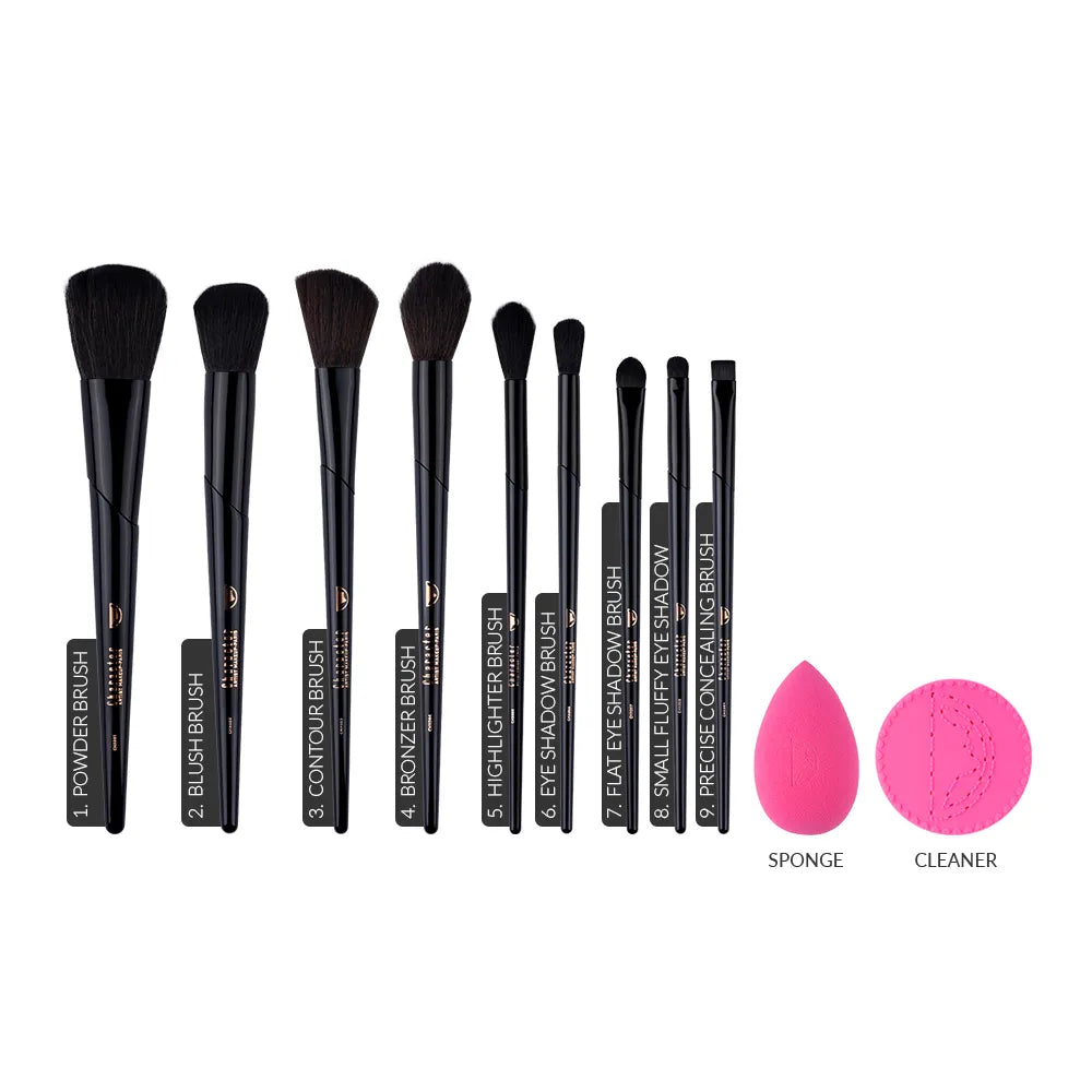 9 Pieces Brush Set + Sponge + Cleaner